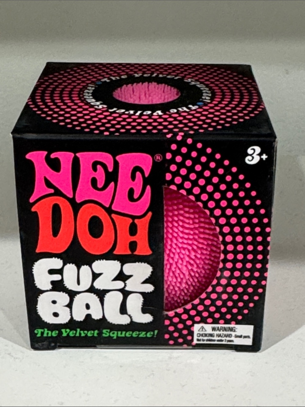 NeeDoh Fuzz Ball - Pink The Velvet Squeeze New